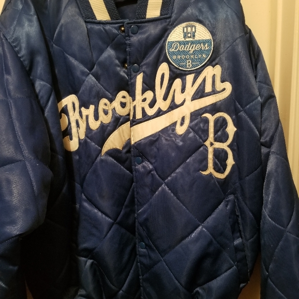 Cooperstown majestic vintage Brooklyn Dodgers Blue Quilted Jacket